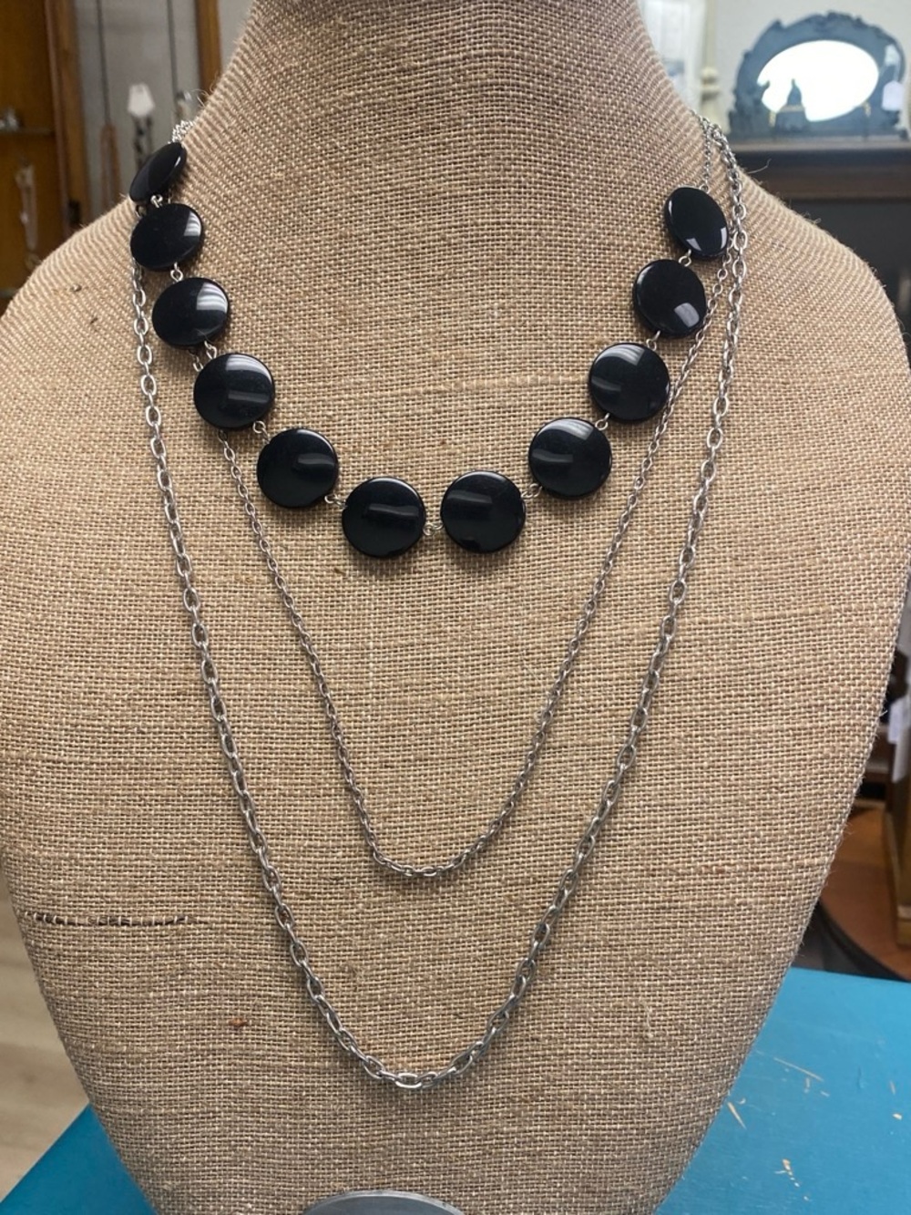 Classic Black Multi-Strand Necklace - Elegant Layered Style